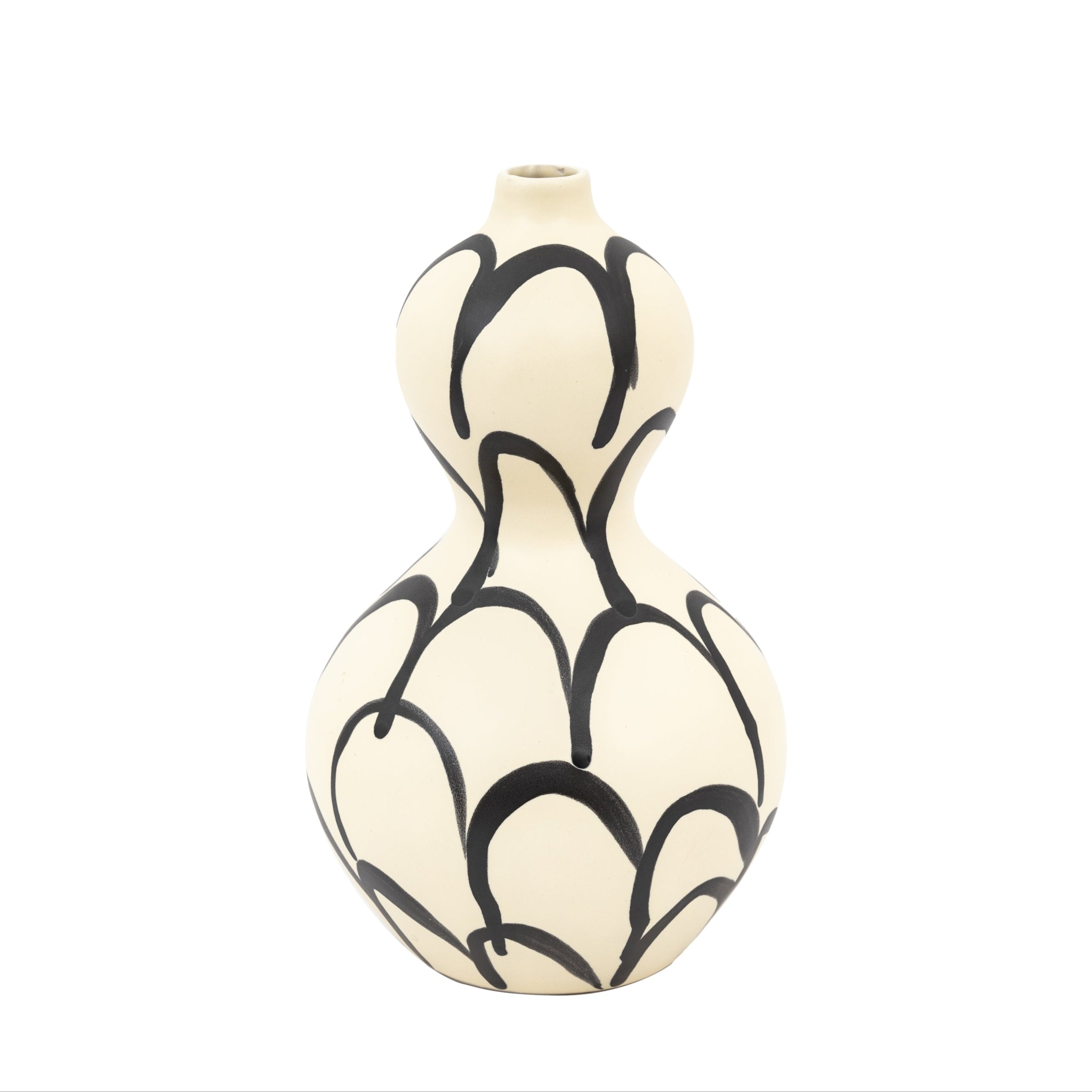 Alloa Hand Painted Monochrome Curved Vase
